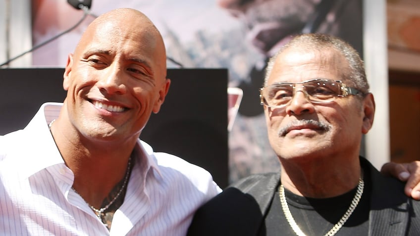 Dwayne Johnson with his father Rocky Johnson