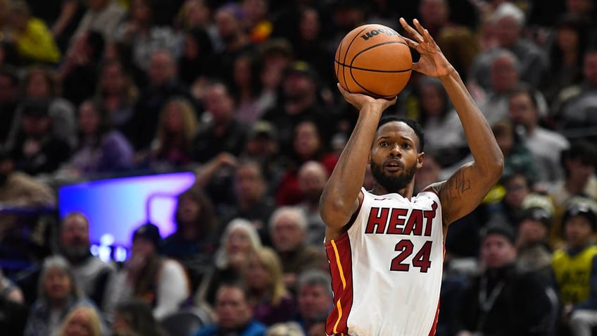 Haywood Highsmith plays during an NBA game