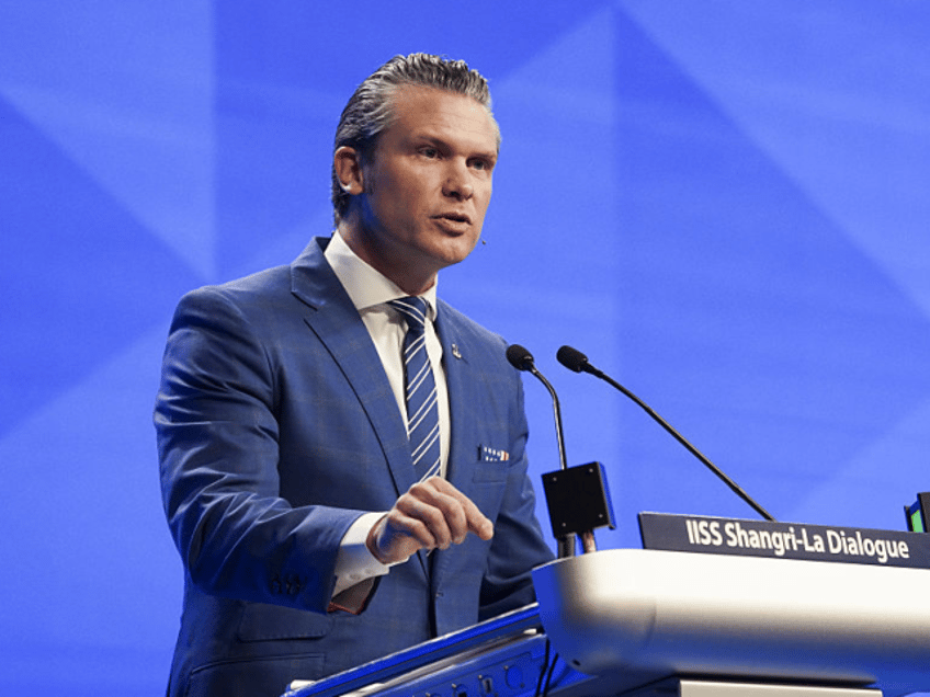 Pete Hegseth, US secretary of defense, speaks during the IISS Shangri-La Dialogue in Singa