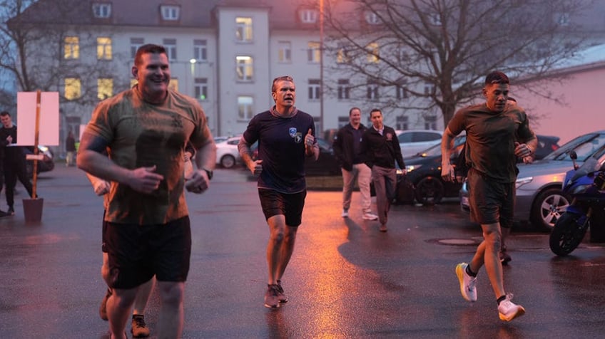 Hegseth runs with US troops in Germany