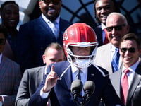 Helmet-wearing Biden aims to emulate back-to-back Super Bowl champs
