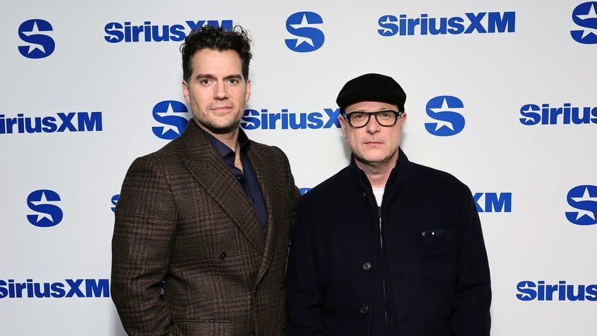 henry cavill with argylle director matthew vaughn on red carpet