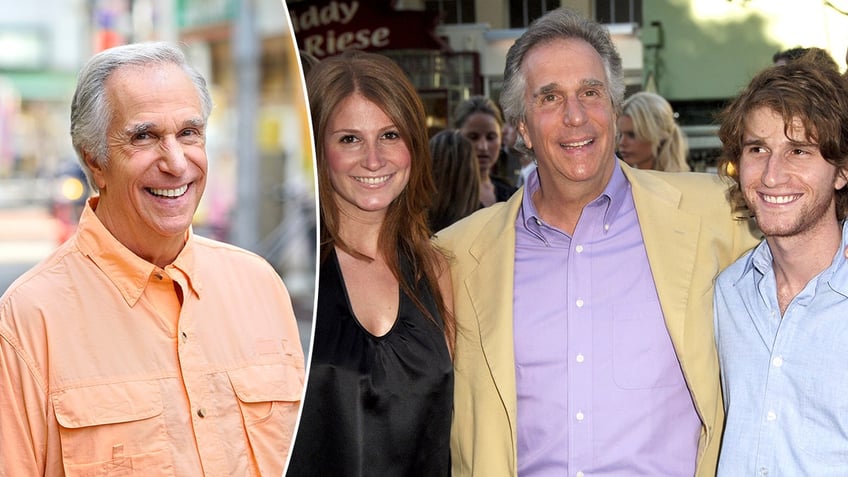 A photo of Henry Winkler and his two children, Zoe and Max