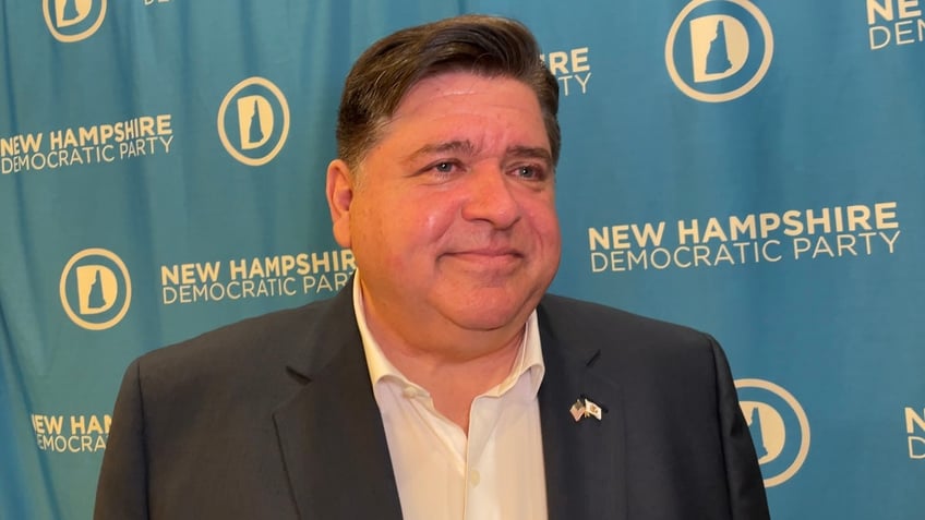 Gov. JB Pritzker of Illinois is interviews by Fox News Digital at the Democratic National Convention, on Aug. 22, 2024 in Chicago, Illinois