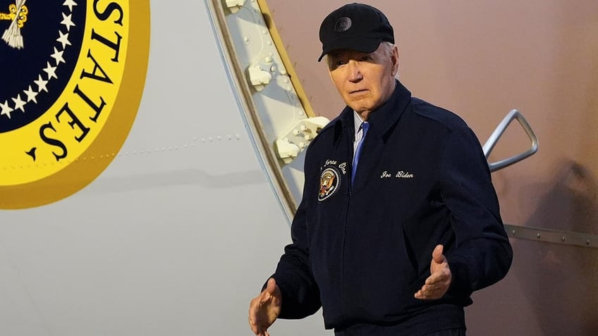 Joe Biden stepping off of Air Force One