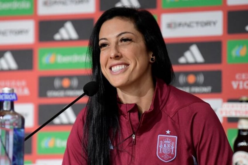 Spain midfielder Jenni Hermoso faces the media ahead of the Nations League final against F