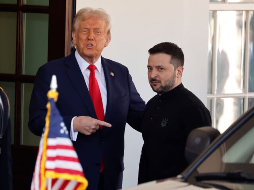 WASHINGTON, DC - FEBRUARY 28: (L-R) U.S. President Donald Trump greets Ukrainian President