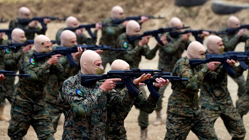 Hezbollah fighters training in Lebanon