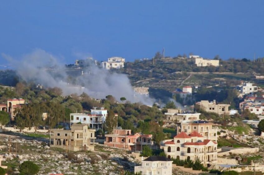 Smoke rises over the southern Lebanese town of Blida following an Israeli bombardment