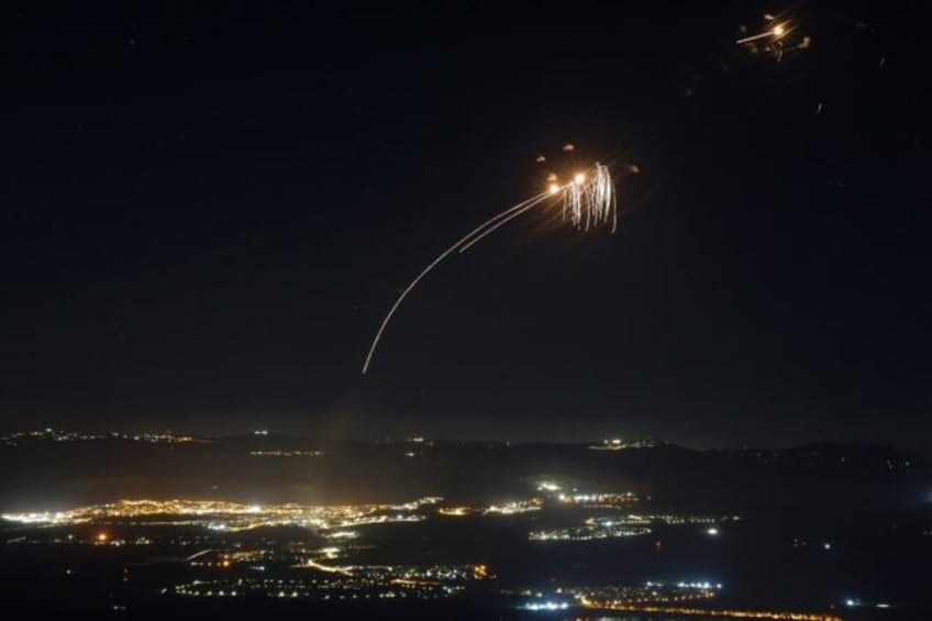 Rockets fired from Lebanon are intercepted by Israel's Iron Dome air defence system