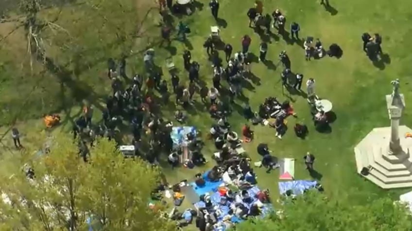 Princeton-anti-Israel-Encampment-aerial-shot