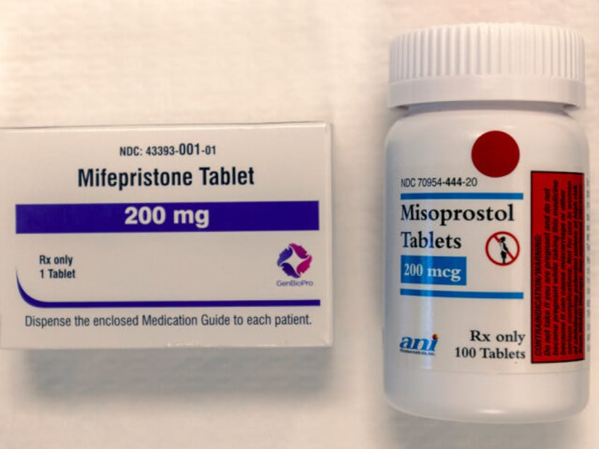 In this photo illustration, Mifepristone and misoprostol are seen at Wyoming's last a