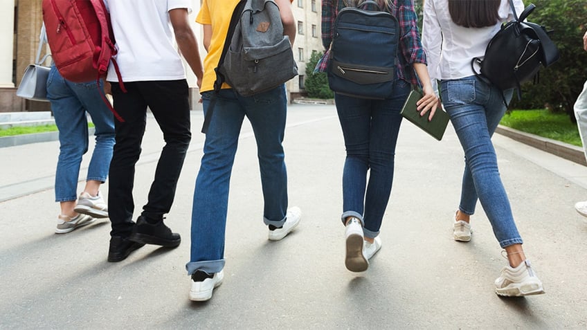 Students walking