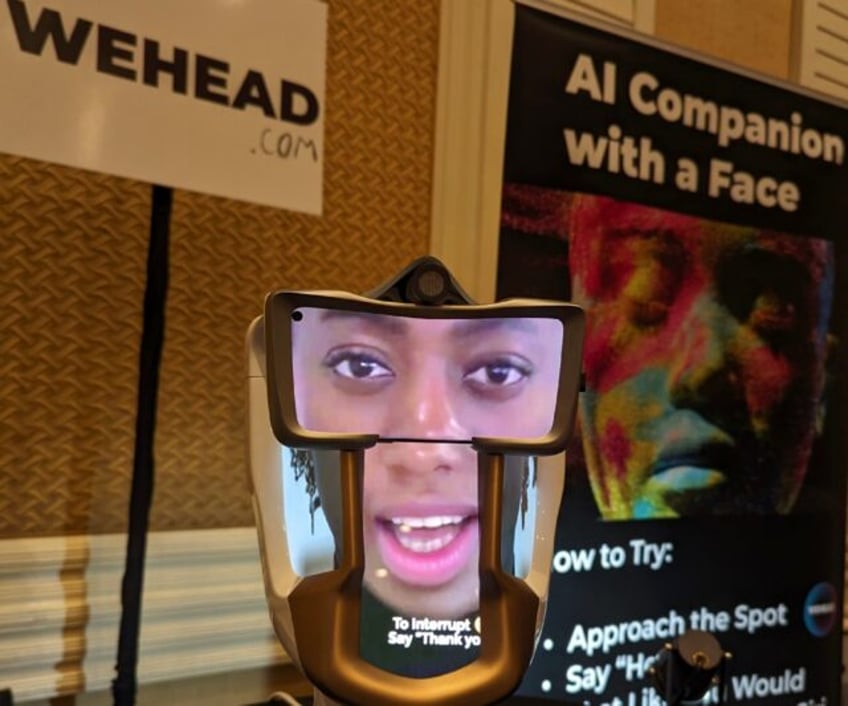 Wehead, a companion robot that uses generative artificial intelligence, was on display at the Consumer Electronics Show (CES) in Las Vegas