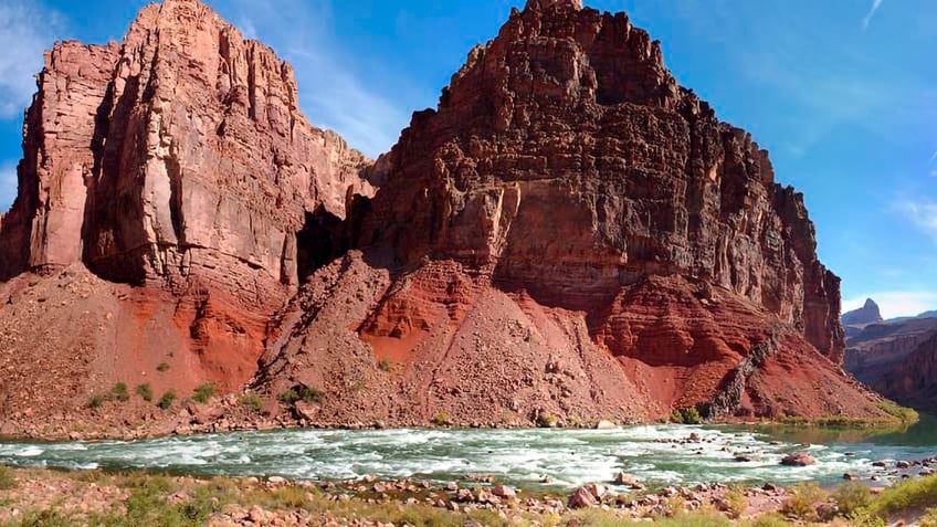 The Hance Rapid located where Red Canyon intersects with the Colorado River at River Mile 77