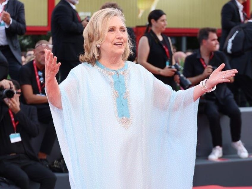 Hillary Clinton attends the Netflix film "White Noise" and opening ceremony red carpet at the 79th Venice International Film Festival on August 31, 2022 in Venice, Italy. (Andreas Rentz/Getty Images for Netflix)