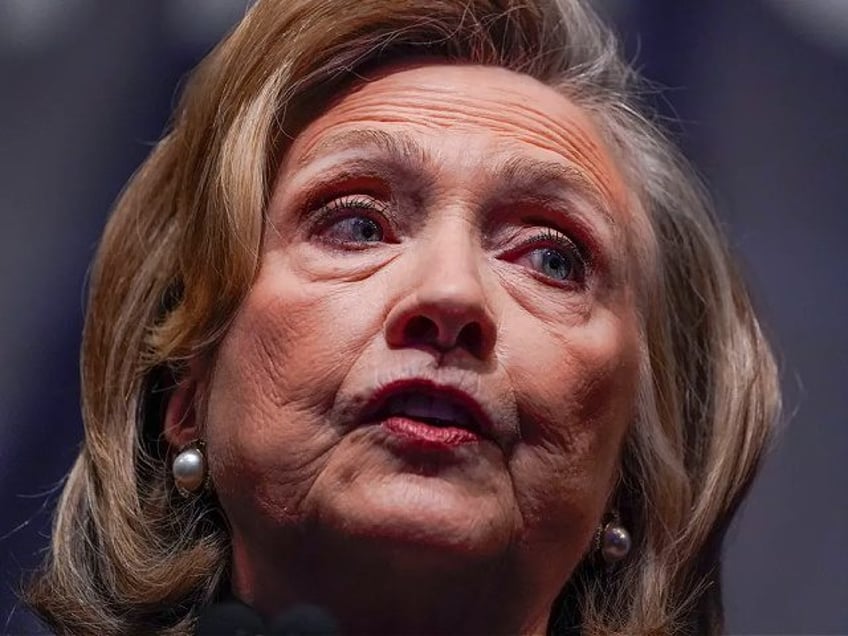 Hillary Rodham Clinton speaks during the New York State Democratic Convention in New York, Thursday, Feb. 17, 2022. (AP Photo/Seth Wenig)