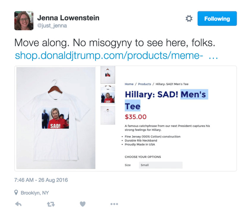 hillary digital director deletes tweet protesting trump t shirts for men