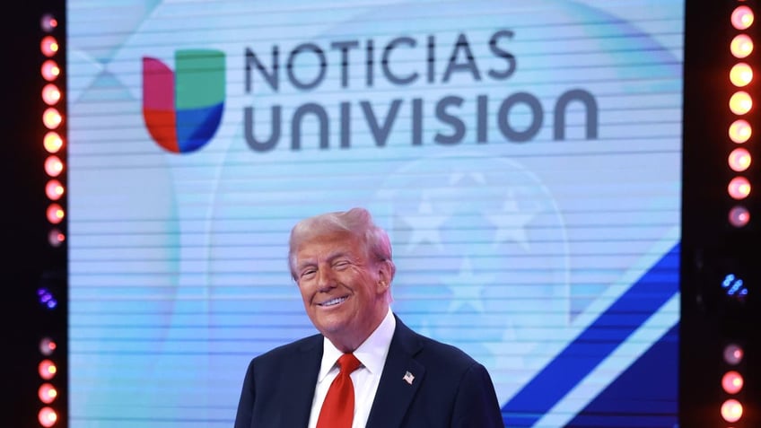 President-elect Donald Trump worked hard at reaching Hispanic voters. FILE: Trump reacts during a Univision Noticias town hall event on October 16, 2024, in Doral, Florida. (Photo by Joe Raedle/Getty Images)