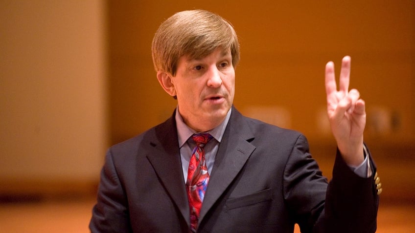 History professor Allan Lichtman gives a lecture on his "Thirteen Keys to the White House" at American University in Washington, D.C., on Oct. 28, 2008.