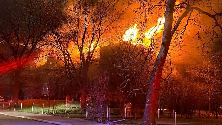 Former Gary Indiana high school goes up in flames