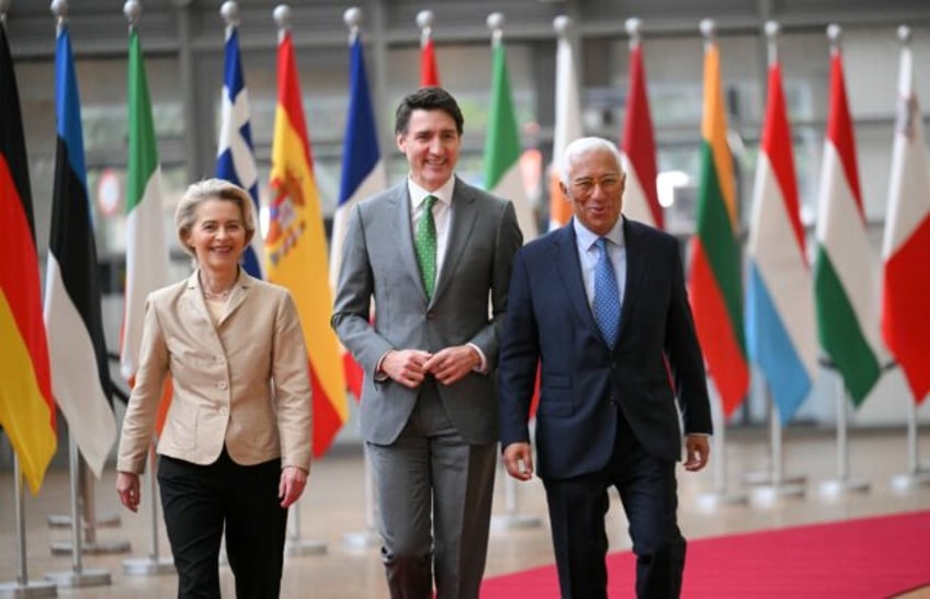 Canadian Prime Minister Justin Trudeau held talks with top EU officials in the Belgian cap