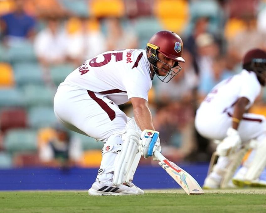 Joshua Da Silva of the West Indies runs during day one of the second cricket Test match against Australia at the Gabba in Brisbane