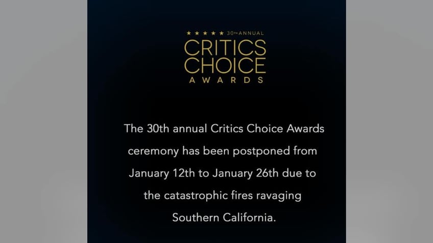 Critics Choice Awards postponement notice