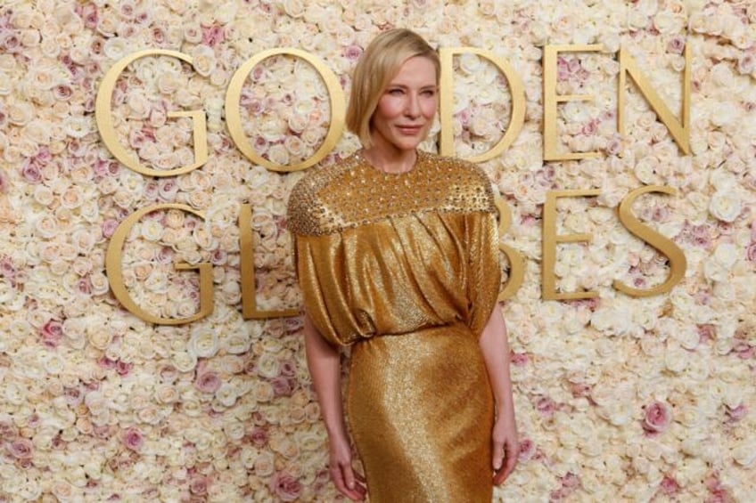 Australian actress Cate Blanchett glittered in golden Louis Vuitton at the Golden Globes