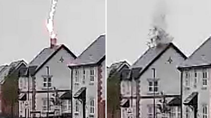 homeowners left their house to get lunch moments before structure was struck by lightning see it happen