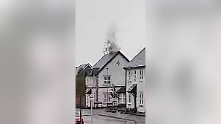 homeowners left their house to get lunch moments before structure was struck by lightning see it happen