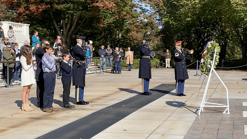 homeschooled children honor medal of honor recipient fr emil kapaun at arlington national cemetery