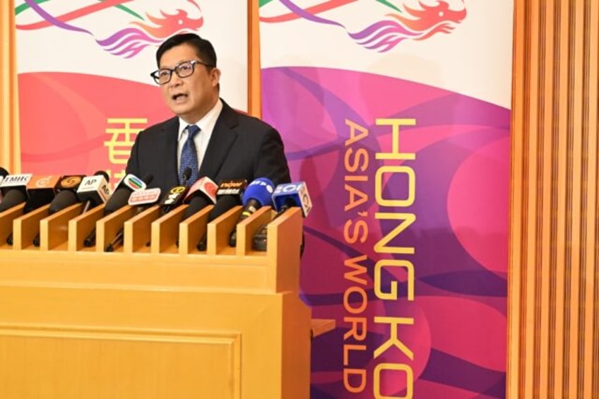 Hong Kong security chief Chris Tang addresses the arrest of six people under the city's ne