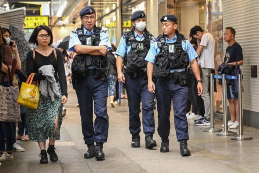 On Monday, police were seen patrolling near Hong Kong's Victoria Park, once the site of an