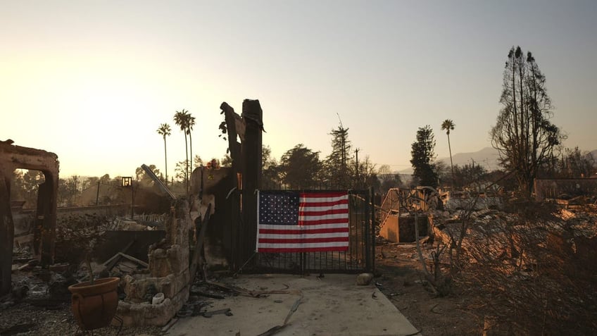 A home destroyed by the Eaton Fire