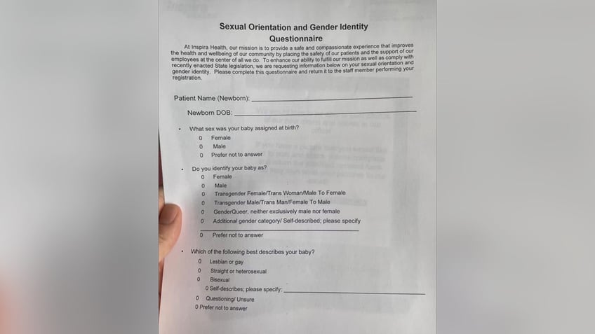 New Jersey form asks parents for their newborn's sexual orientation