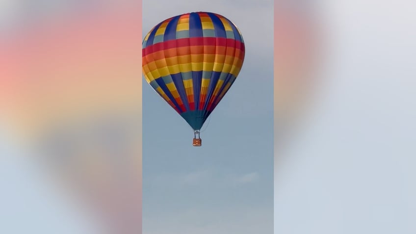 Appearing to be empty hot air balloon basket