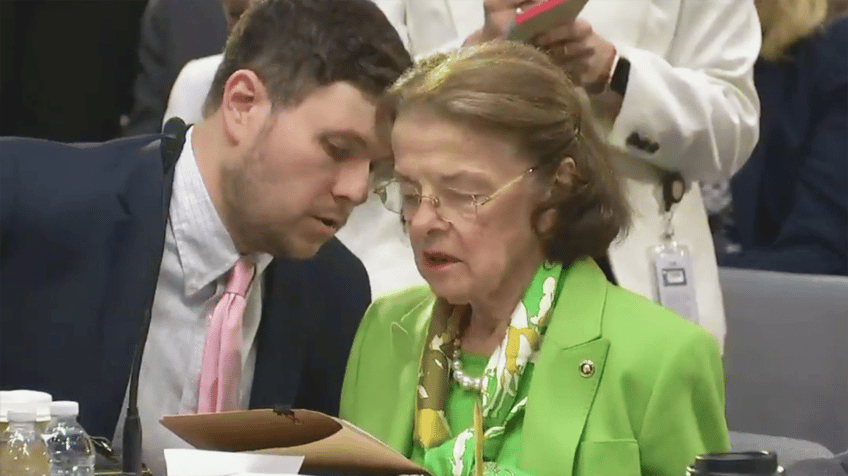 hot mic catches confused feinstein being told to vote aye in awkward committee moment
