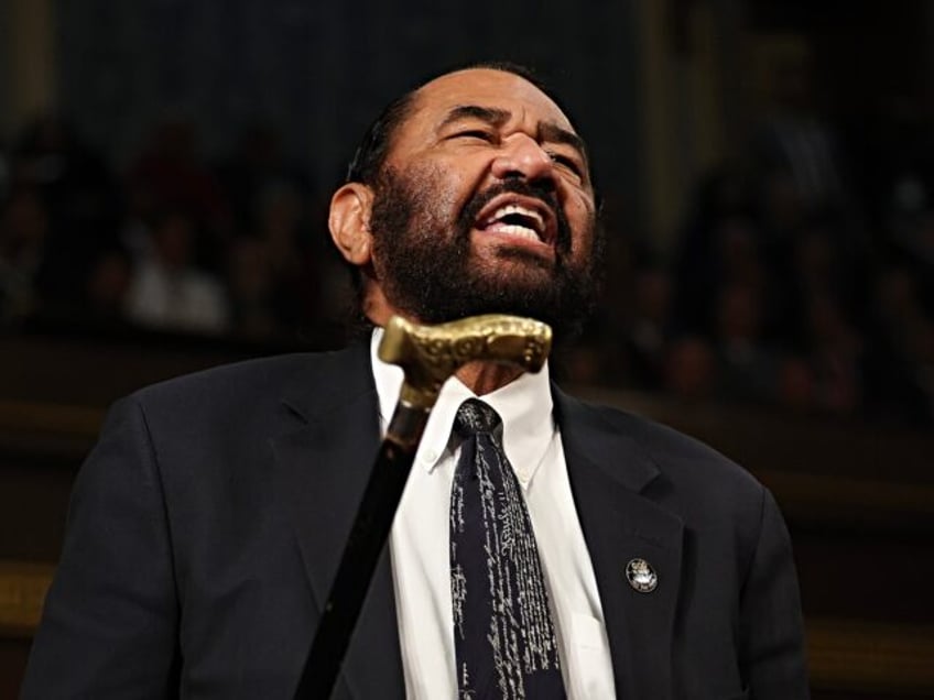 WASHINGTON, DC - MARCH 04: Rep. Al Green (D-TX) shouts out as U.S. President Donald Trump