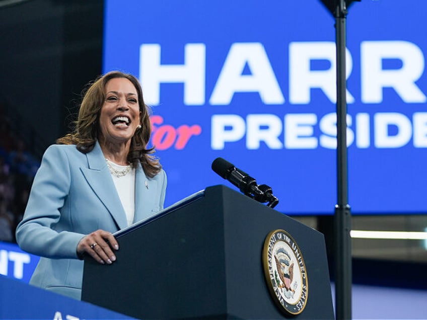 Vice President Kamala Harris speaks during a campaign rally, Tuesday, July 30, 2024, in At