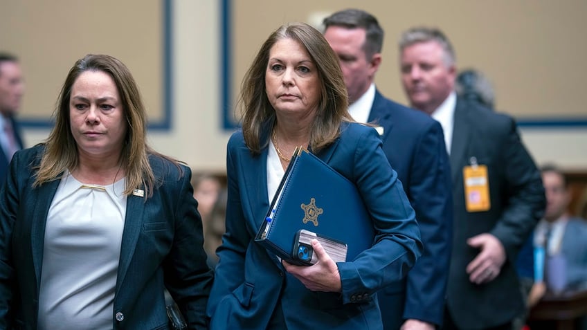 Kimberly Cheatle arrives to testify before the House Oversight and Accountability Committee