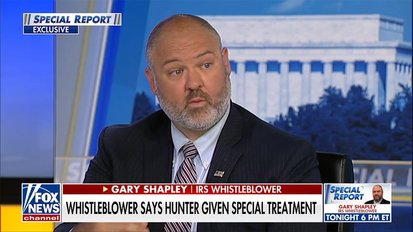 IRS agent Gary Shapley sits down on the Fox News Channel "Special Report" set for an interview