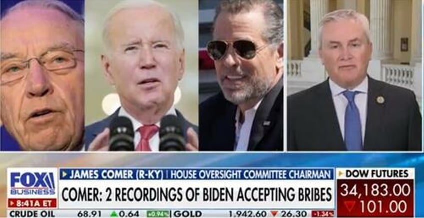 house oversight chairman says there is evidence of 20 30 million of illegal payments to bidens