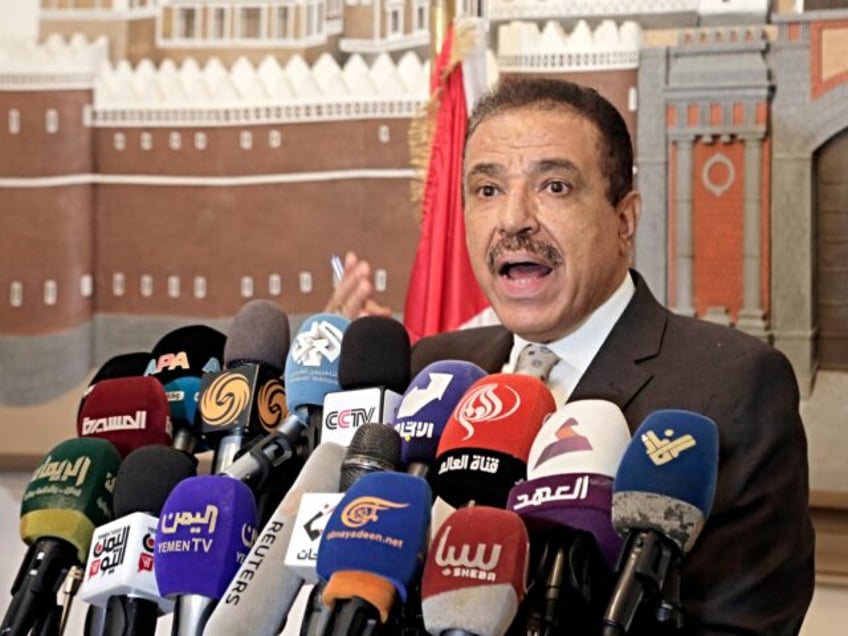 SANA'A, YEMEN - FEBRUARY 26: Yemen’s Houthi-appointed Foreign Minister Jamal Amer speaks