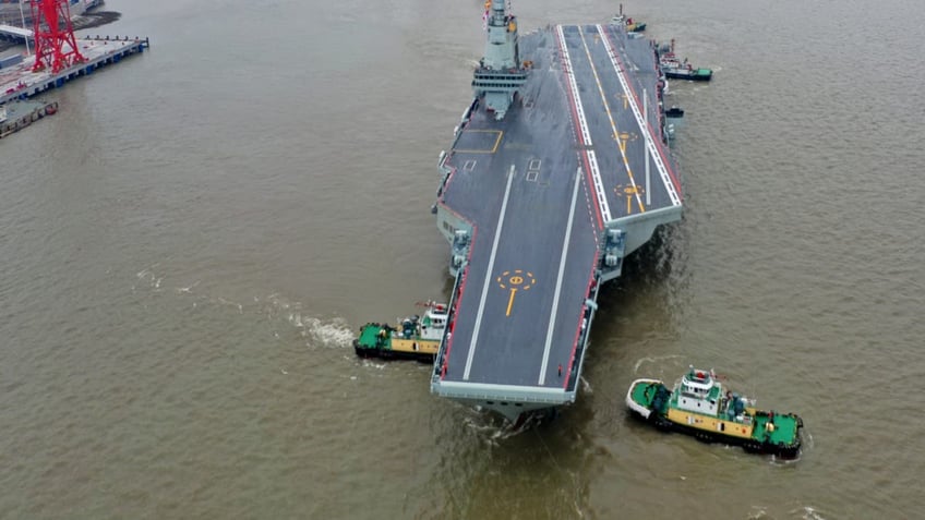 The CNS Fujian, China's third aircraft carrier,