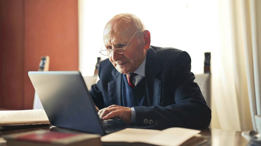 Man working on laptop