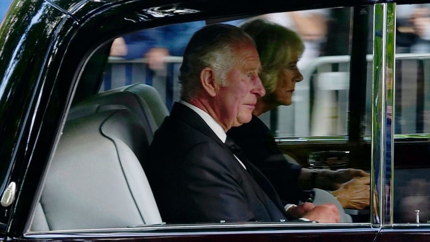 King Charles III in limo