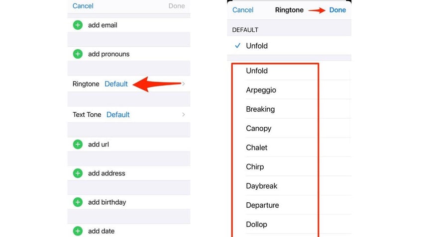 how to associate a ringtone with one of your contacts on your phone
