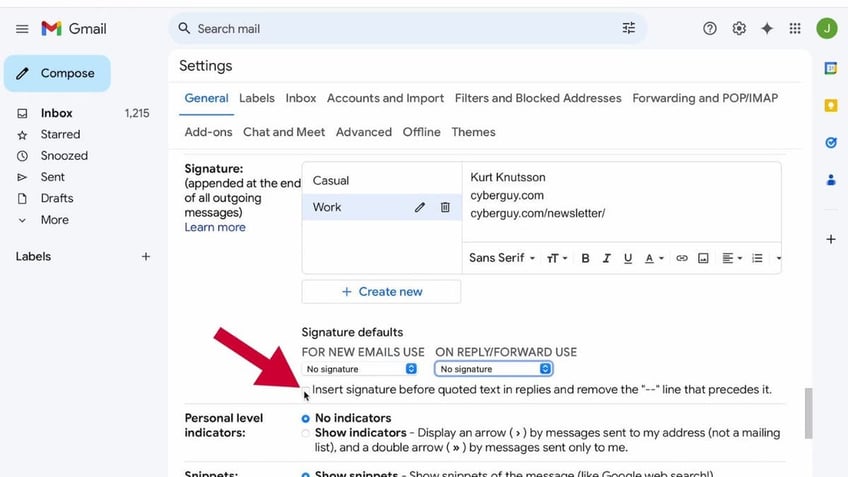 how to create custom gmail signature