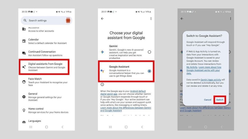 Steps to stop the Gemini app from accessing your Android apps.